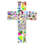 Low Poly Stained Glass Cross