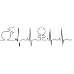 Male and female symbols with EKG