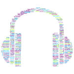 Music Headphones Word Cloud No Background