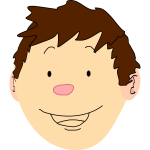 Vector graphics of happy boy with brown hair