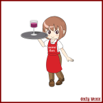 Waitress with wine