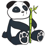 Panda With Bamboo Stalk