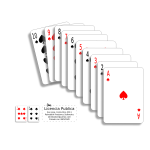Escalera de poker (cards in a line)