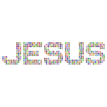 Polychromatic Jesus Typography No Background