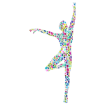 Polyprismatic Tiled Dancing Woman Silhouette