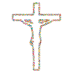 Prismatic Floral Crucifix Outline 2