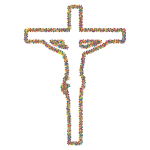 Prismatic Floral Crucifix Outline 3