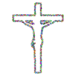 Prismatic Floral Crucifix Outline