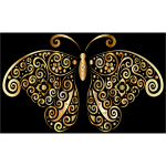 Prismatic Floral Flourish Butterfly Silhouette 4