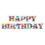 Prismatic happy birthday typography