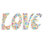 Prismatic Love Hearts Typography 3