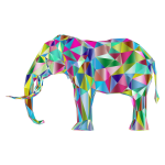 Prismatic Low Poly 3D Elephant Variation 2