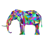 Prismatic Low Poly 3D Elephant