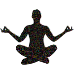 Prismatic Molecular Yoga Pose Silhouette 14 With Background