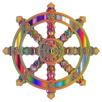 Prismatic Ornate Dharma Wheel 7 Variation 2
