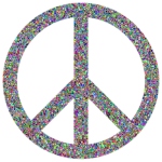 Prismatic Psychedelic Confetti Peace Sign