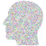 Human head silhouette color pattern