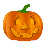 Orange smiling pumpkin vector clip art