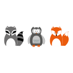 Raccoon Owl And Fox