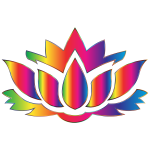 Rainbow Lotus Flower Silhouette No Background