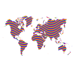 Rainbow Waves World Map