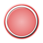 Red Button with Internal Light and Glowing Bezel