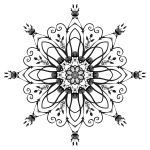 Flowery black and white design