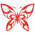 Ruby High Detail Tribal Butterfly Silhouette