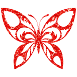 Ruby Tribal Butterfly Silhouette