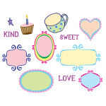 Vector image of kitschy frames selection