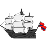 Ship and flag