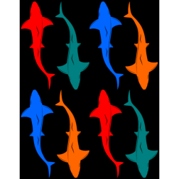 Seamless pattern with sharks I