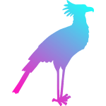 Image of colored secretary bird silhouette