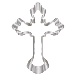 Silver Ornate Cross No Background