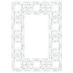 Silver Ornate Geometric Frame No Background