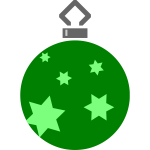 Green stars on Christmas ball