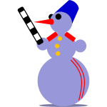 Snowman Traffic Cop Vector