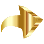 Sparkling Gold 3D Arrow