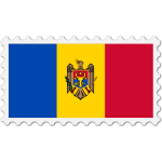 Stamp Moldova Flag