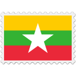 Myanmar flag stamp