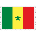 Senegal flag stamp