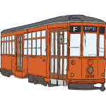 Milan streetcar vector drawing