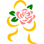 Stylized rose silhouette