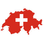 Switzerland map and flag