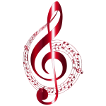 Vermilion Musical Notes Typography No Background