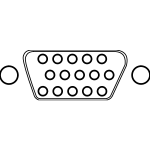 VGA connector with 15 Poles vector image