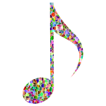 Vivid Chromatic Tiled Musical Note 12