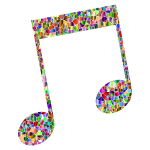 Vivid Chromatic Tiled Musical Note 15