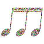 Vivid Chromatic Tiled Musical Note 8