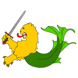 Water monster: half fish and half lion III